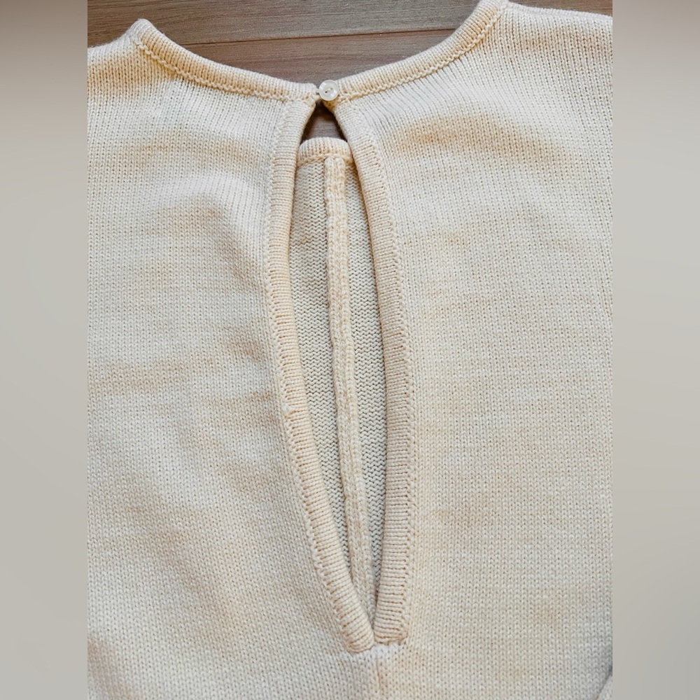 SABO Australia Knit Playsuit Romper Medium Cream Sage Striped Bell Sleeve Lounge - Picture 6 of 8